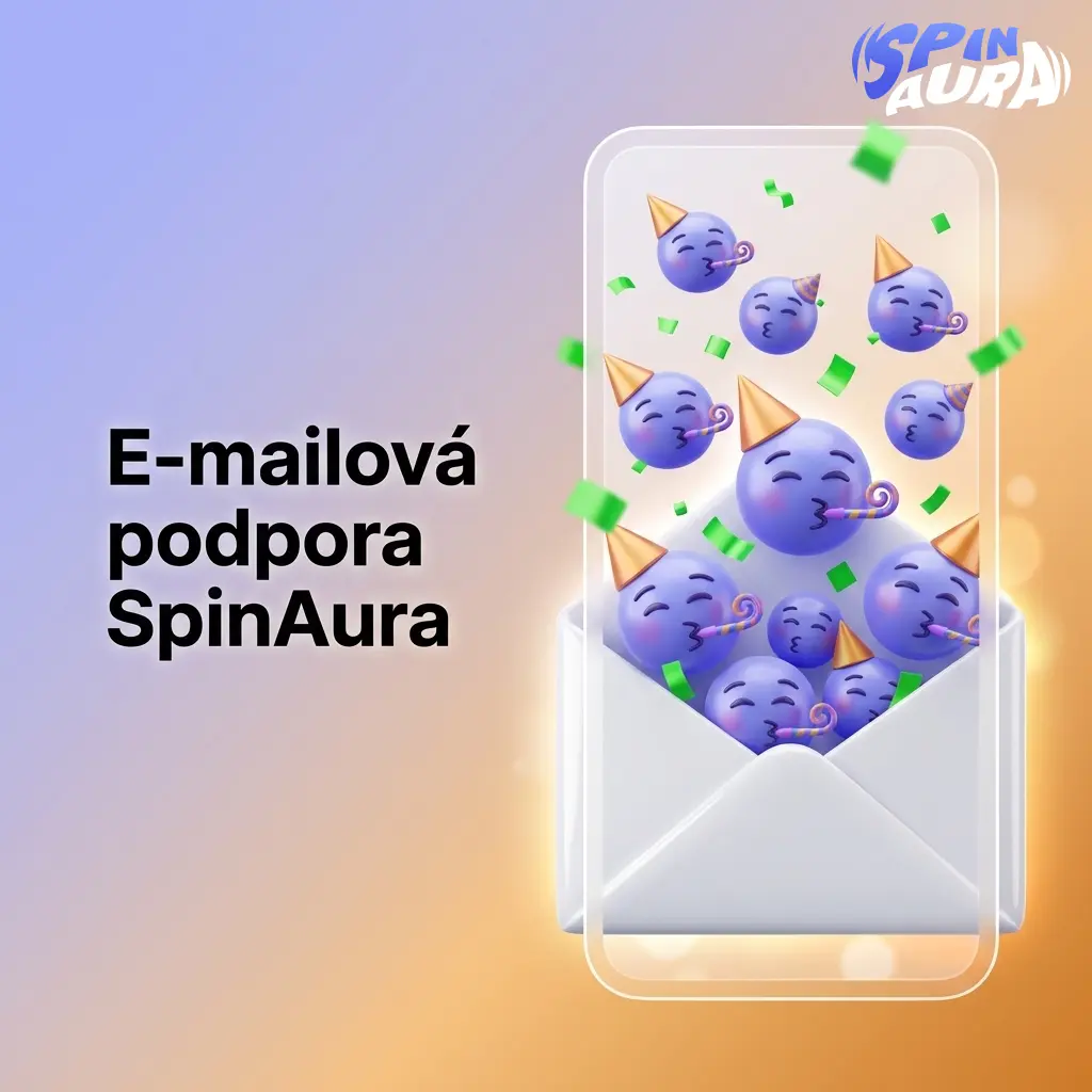 E-mailová podpora SpinAura pro ověření účtu, reklamace a dotazy s přílohami dokumentů