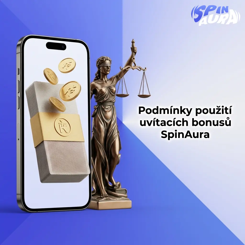 Podmínky uvítacího bonusu SpinAura: kód AURA, min. vklad 20 EUR, sázecí požadavek 35x/40x, věk 18+.