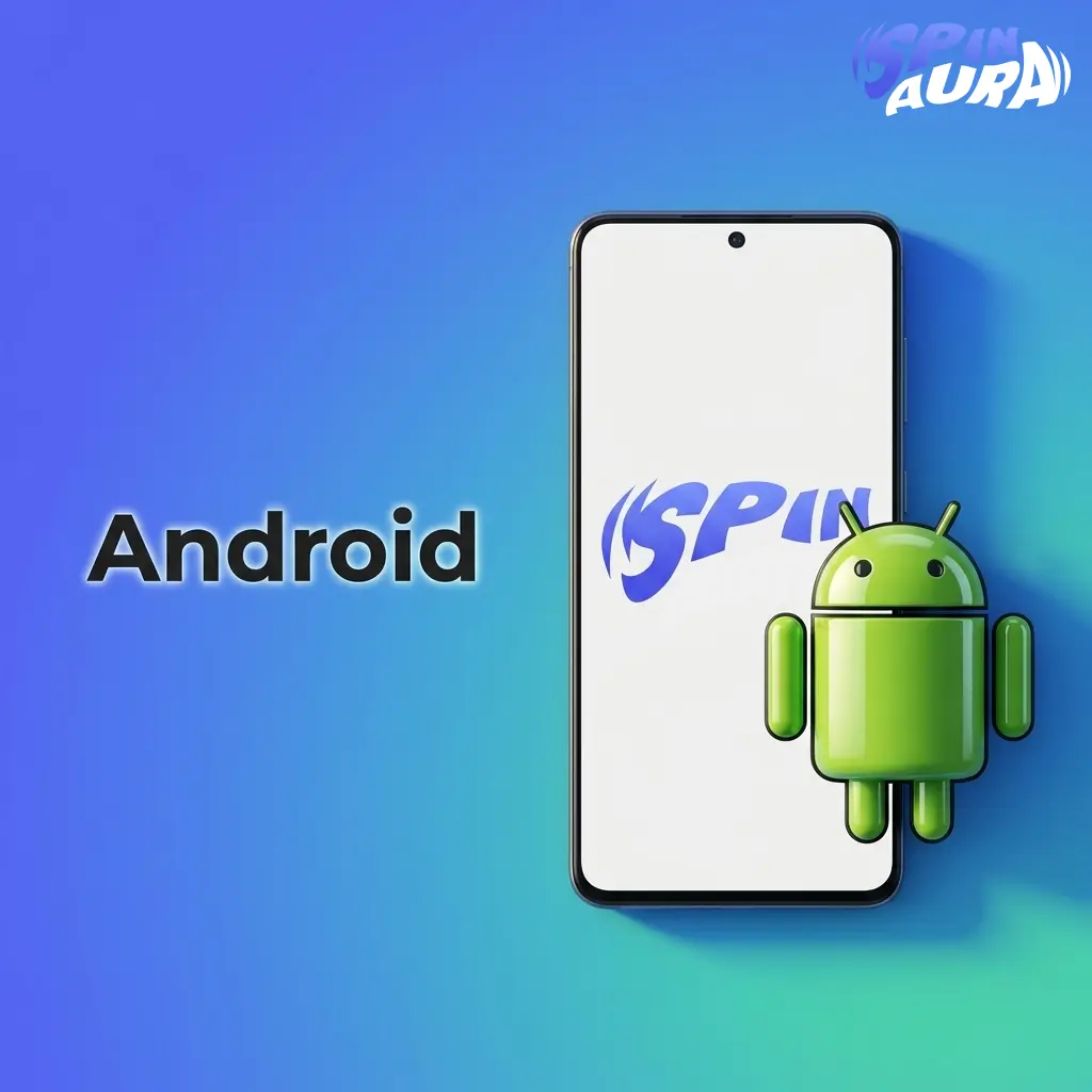 Logo aplikace SpinAura pro Android s návodem na instalaci APK souboru mimo Google Play