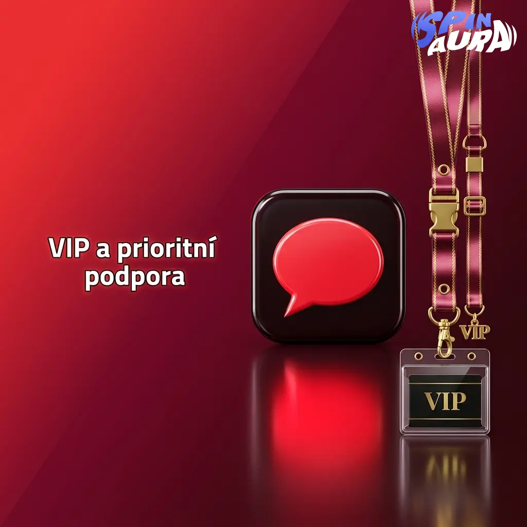 VIP a prioritní podpora SpinAura – rychlejší pomoc pro hráče ve věrnostním programu přes chat, e-mail nebo osobního manažera.